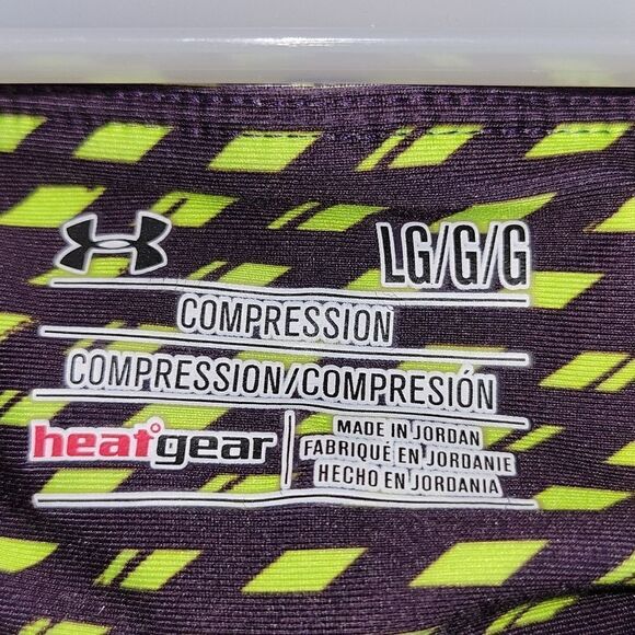 Under Armour Compression Heat Gear Green Diamonds Capri leggings Pants Large - Picture 4 of 4